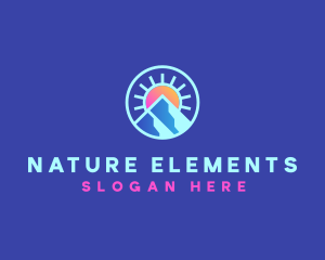 Nature Mountain Sunshine logo design