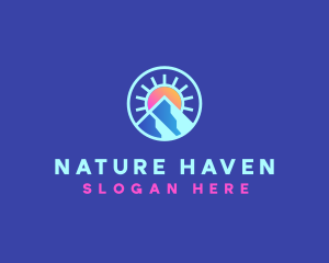 Nature Mountain Sunshine logo design