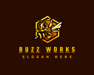 Bee Insect Sting logo design