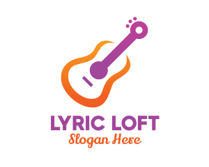 Colorful Guitar Outline logo design