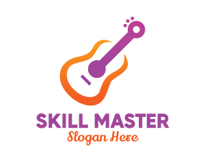 Colorful Guitar Outline logo design