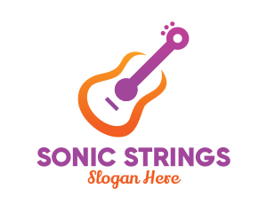 Colorful Guitar Outline logo