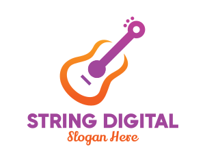 Colorful Guitar Outline logo design