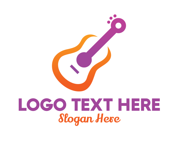 Colorful Guitar Outline logo