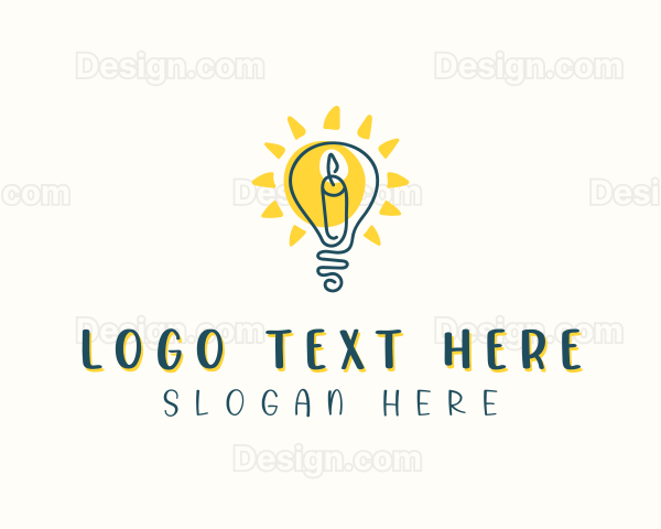 Candle Light Bulb Logo