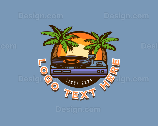 Tropical Party Disc Jockey Logo