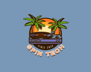 Palm Tree Tropical Party DJ logo