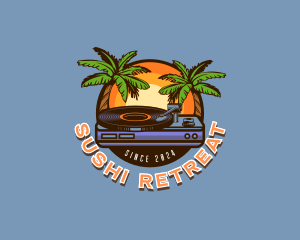 Tropical Party Disc Jockey logo design