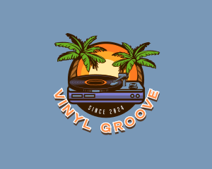 Palm Tree Tropical Party DJ logo