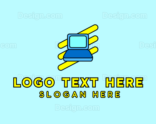 Cartoon Laptop Device Logo