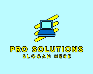 Cartoon Laptop Device logo design