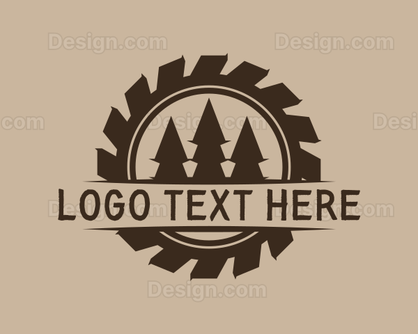 Timber Logging Saw Logo