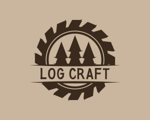 Timber Logging Saw logo design