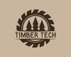 Timber Logging Saw logo design