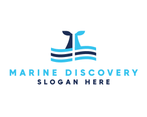 Marine Whale Tail logo design