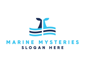 Marine Whale Tail logo design