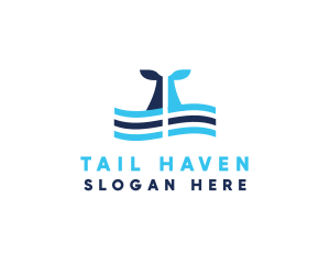 Marine Whale Tail logo design