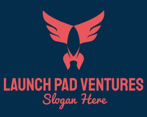 Red Winged Rocket logo design