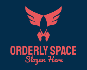 Red Winged Rocket logo design