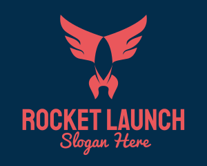 Red Winged Rocket logo design