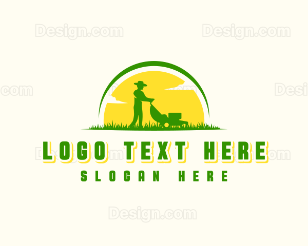 Lawn Mower Gardener Logo