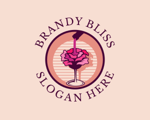 Rose Wine Champagne logo design