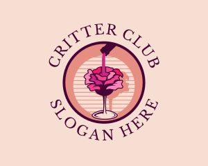 Rose Wine Champagne logo design