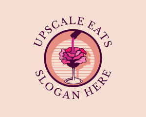 Rose Wine Champagne logo design