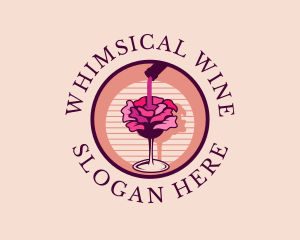 Rose Wine Champagne logo design