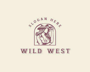 Western Cowgirl Woman logo