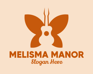 Butterfly Guitar Wings  logo design