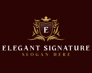 Elegant Crown Shield logo design