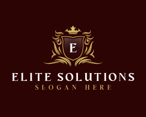 Elegant Crown Shield logo design