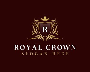 Elegant Crown Shield logo design