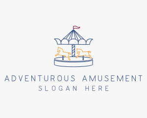 Horse Carousel Amusement Park logo design