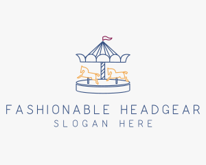 Horse Carousel Amusement Park logo design