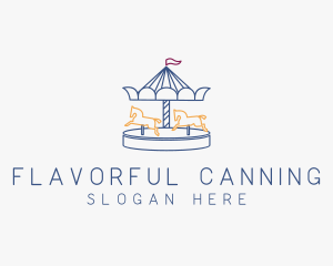 Horse Carousel Amusement Park logo design