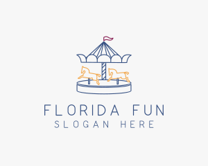 Horse Carousel Amusement Park logo design