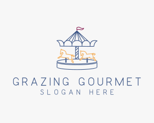 Horse Carousel Amusement Park logo design