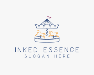 Horse Carousel Amusement Park logo design