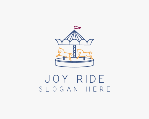 Horse Carousel Amusement Park logo design