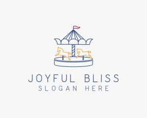 Horse Carousel Amusement Park logo design