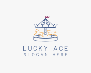 Horse Carousel Amusement Park logo design