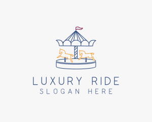 Horse Carousel Amusement Park logo design