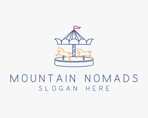 Horse Carousel Amusement Park logo design