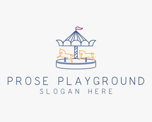 Horse Carousel Amusement Park logo design