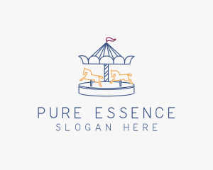 Horse Carousel Amusement Park logo design