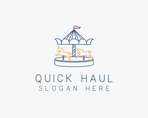 Horse Carousel Amusement Park logo design