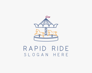 Horse Carousel Amusement Park logo design