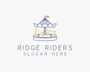 Horse Carousel Amusement Park logo design